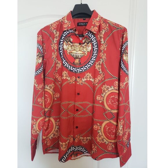 Mens Printed Fashion Shirt Medium EUC - Picture 7 of 8